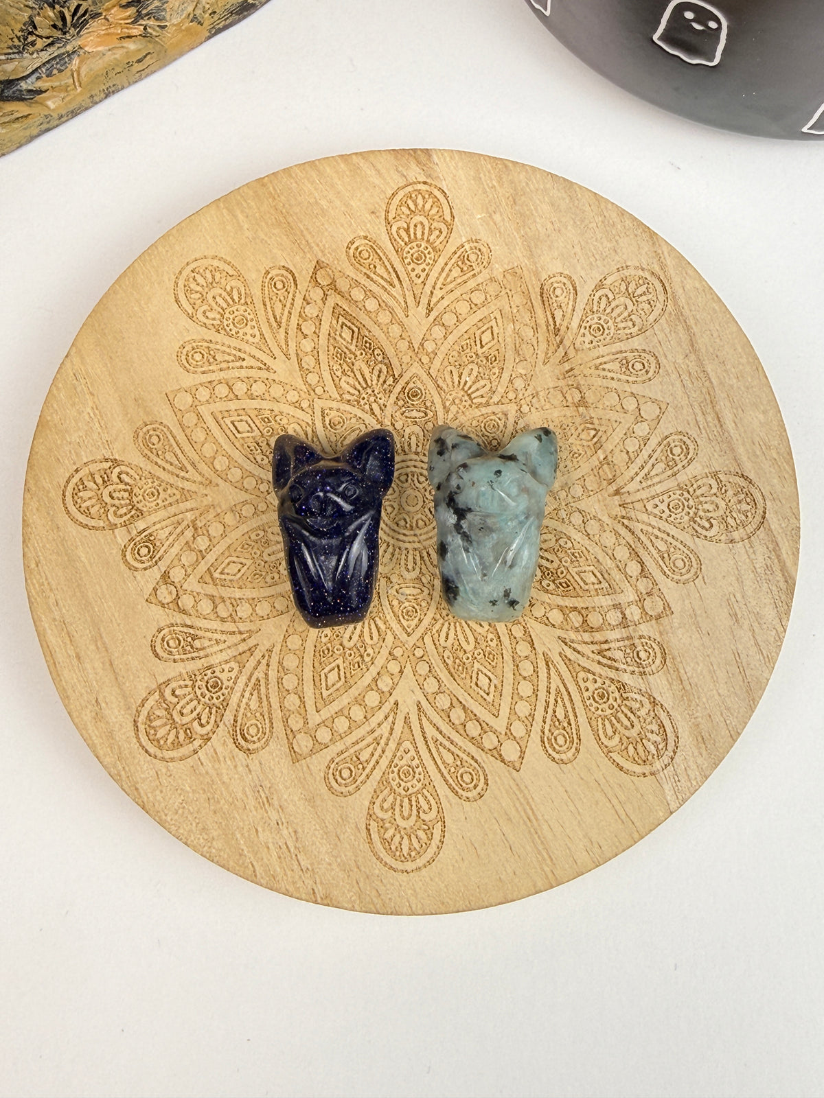 Small Folded Crystal Bat Carvings