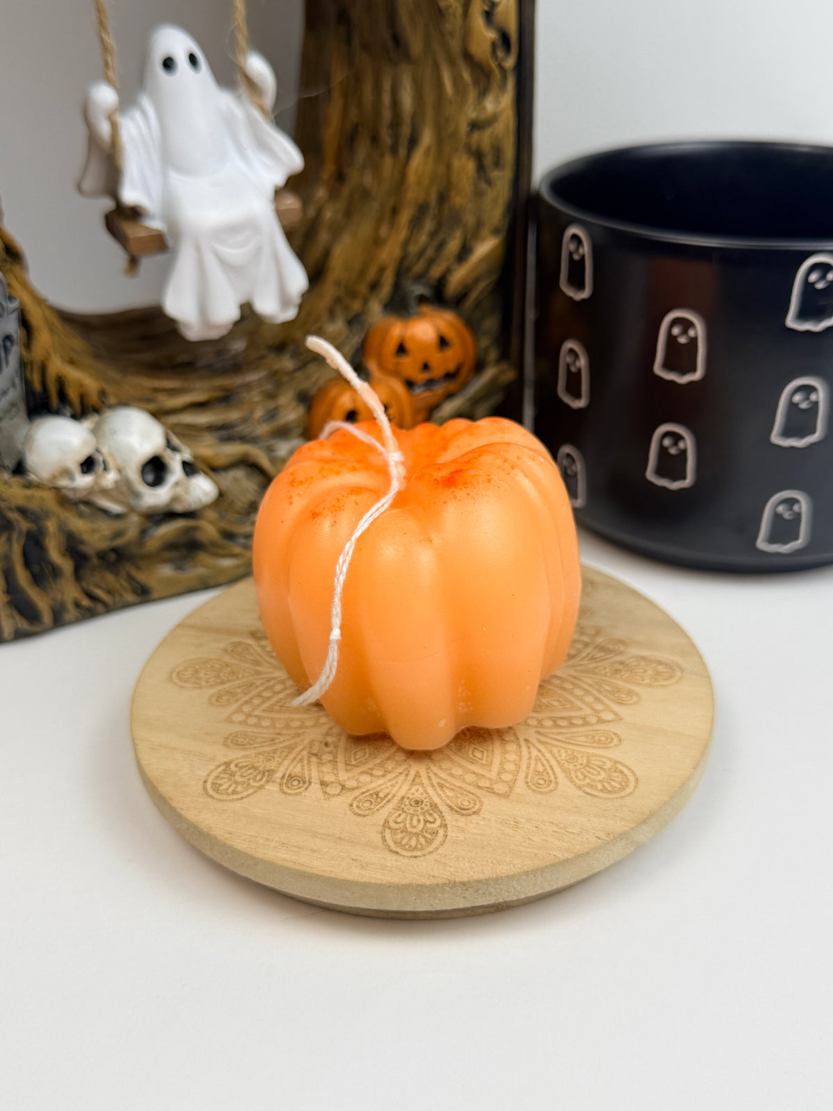 Coffee Cake Pumpkin Shaped Beeswax Candle