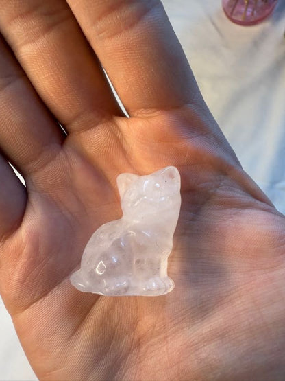 Clear Quartz Sitting Cat