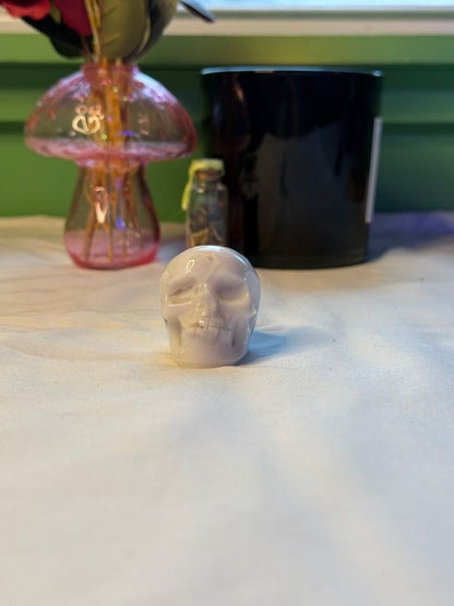 White Agate Skull