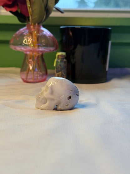 White Agate Skull
