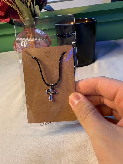 Funky Mushroom Silver Charm Necklace