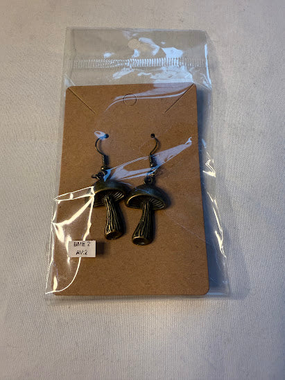 Tall Mushroom Charm Earrings