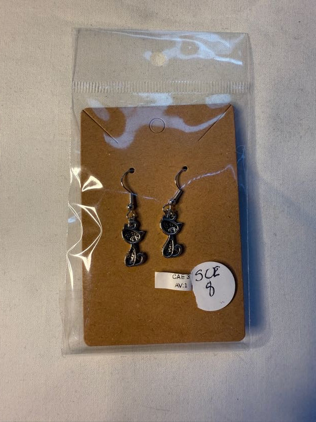 Single Cat Charm Earrings