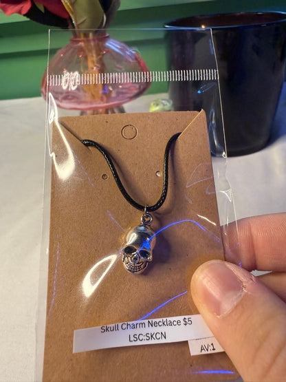 Silver Skull Charm Necklace