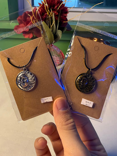 Sun & Moon Circle Charm Necklace