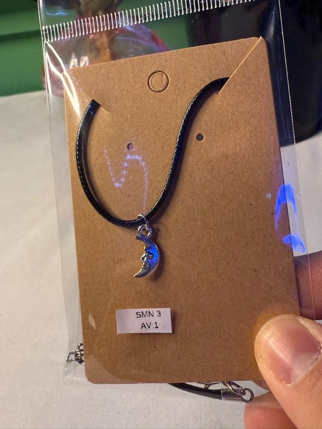 Mini Moon Silver Charm Necklace