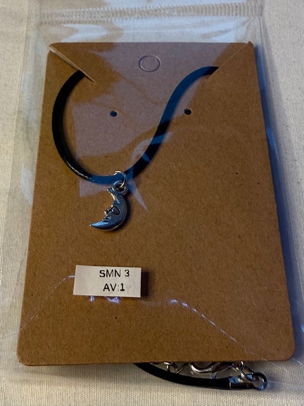 Mini Moon Silver Charm Necklace