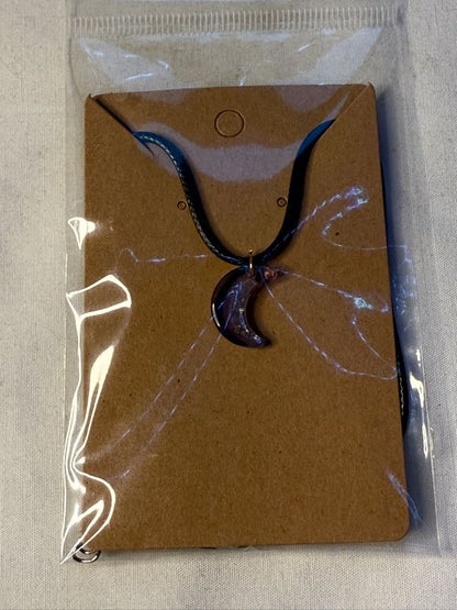 Clear Moon Charm Necklace