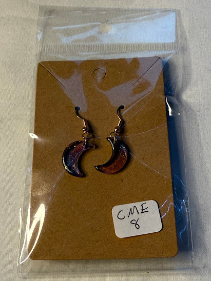 Clear Moon Charm Earrings