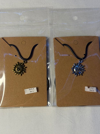 Sun with Face Charm Necklace