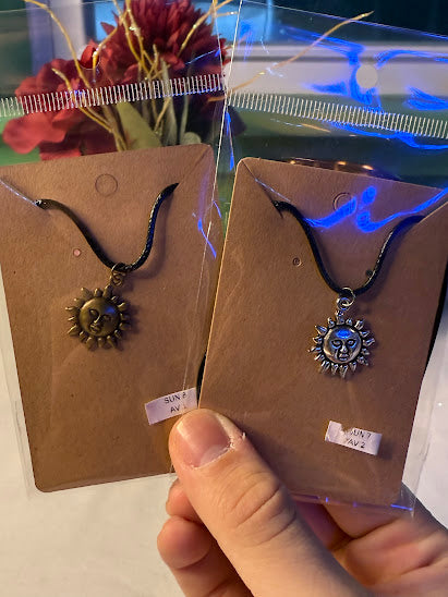 Sun with Face Charm Necklace