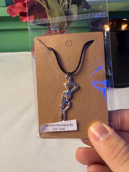 Silver Skeleton Charm Necklace