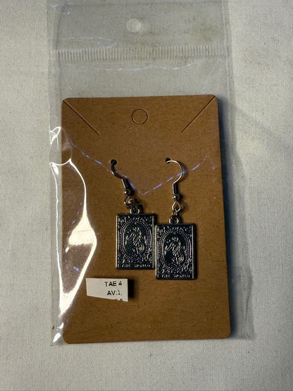 Silver Tarot Card Earrings