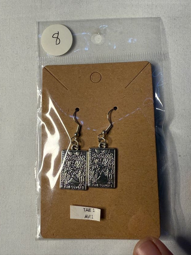 Silver Tarot Card Earrings