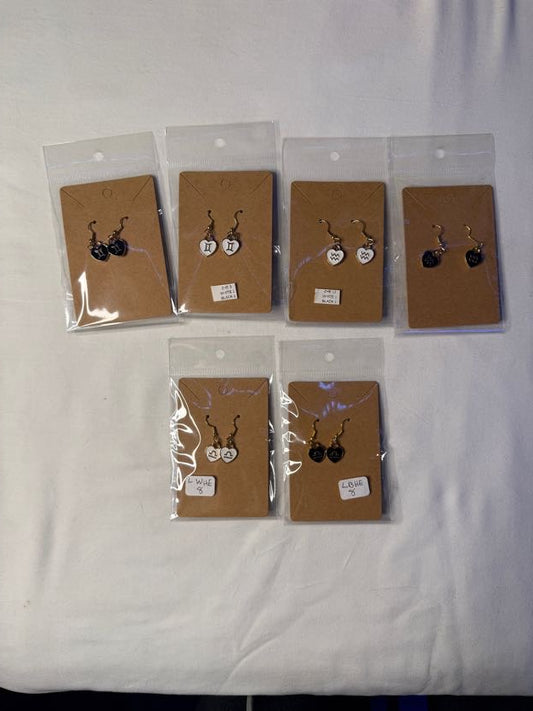 Zodiac Heart Charm Earrings Air Signs