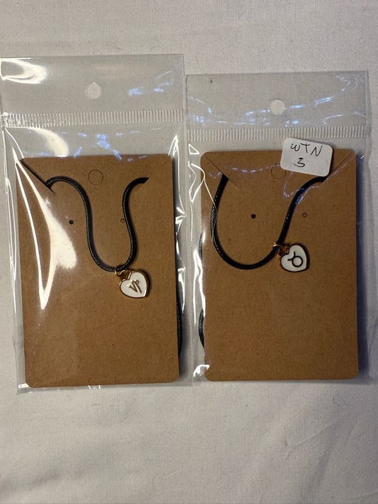 Zodiac Heart Charm Necklaces Earth Signs