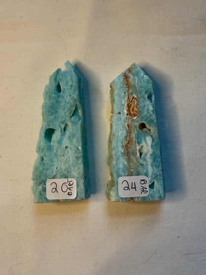 Blue Aragonite Half-Raw Towers