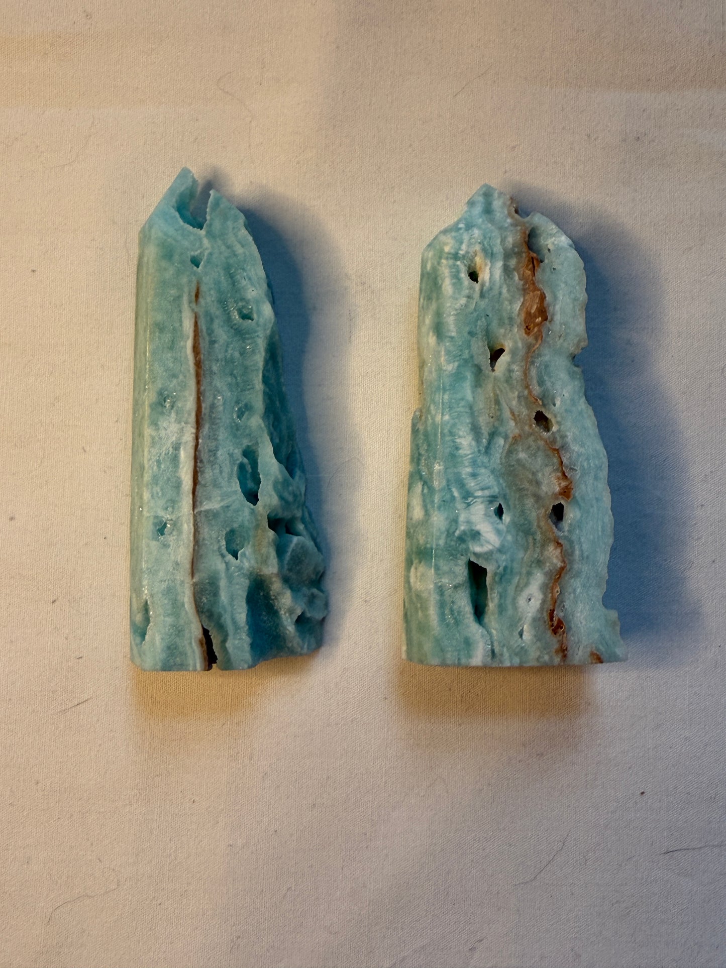 Blue Aragonite Half-Raw Towers