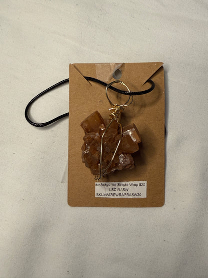 Raw Aragonite Simple Wire Wrap Necklace