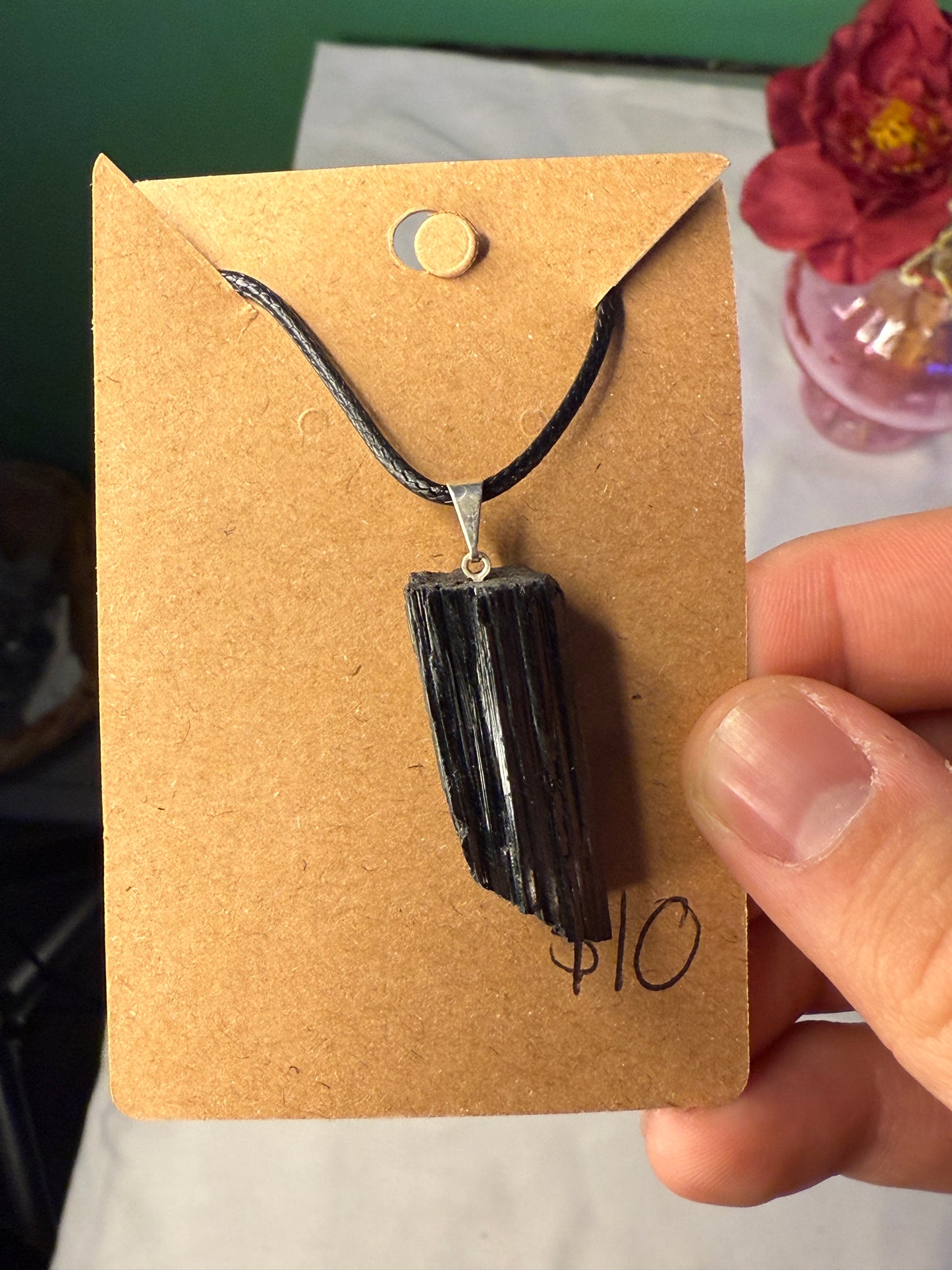 Raw Black Tourmaline Necklace