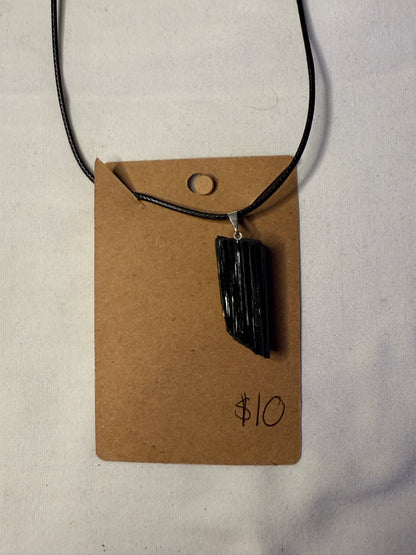Raw Black Tourmaline Necklace
