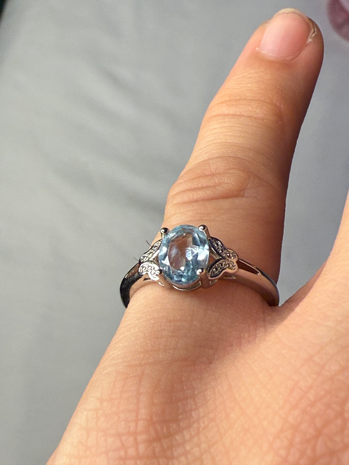 Sterling Silver Aquamarine Ring