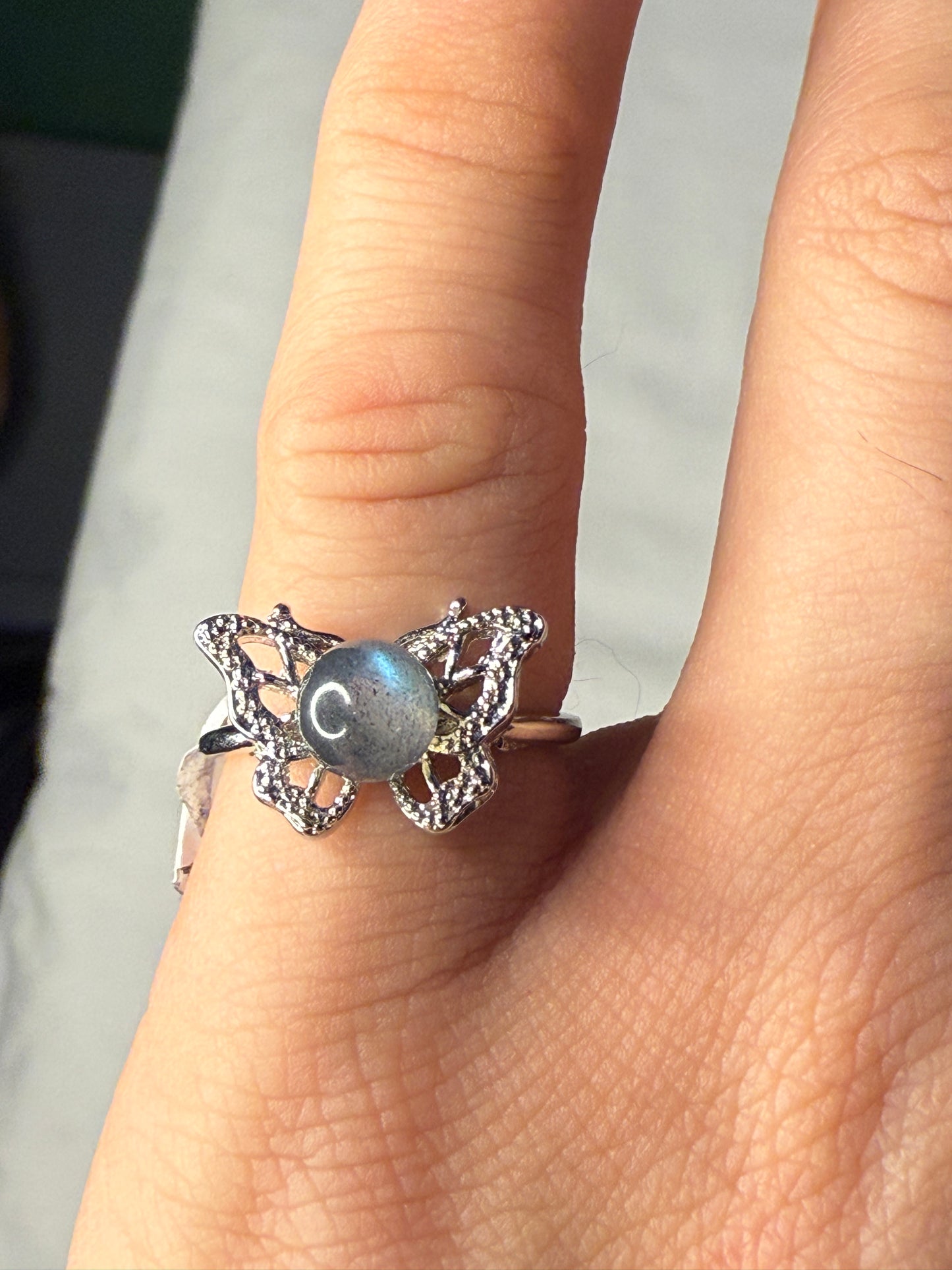 Sterling Silver Labradorite Butterfly Ring