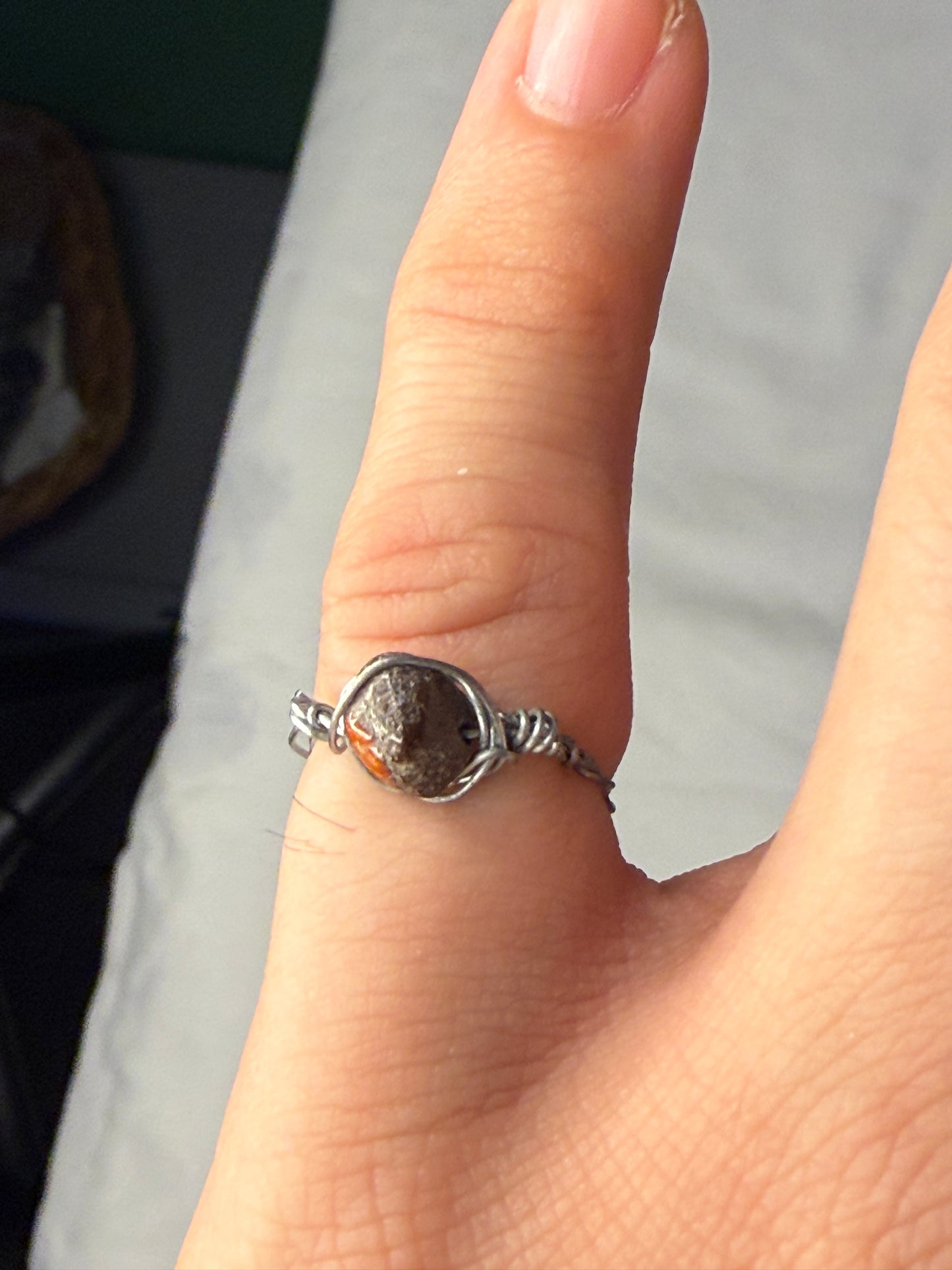 Red Jasper Chip Ring