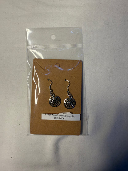 Spider Web Silver Earrings