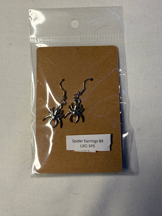Spider Silver Charm Earrings