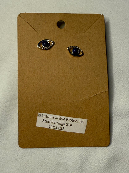 Lapis Lazuli Evil Eye Stud Earrings
