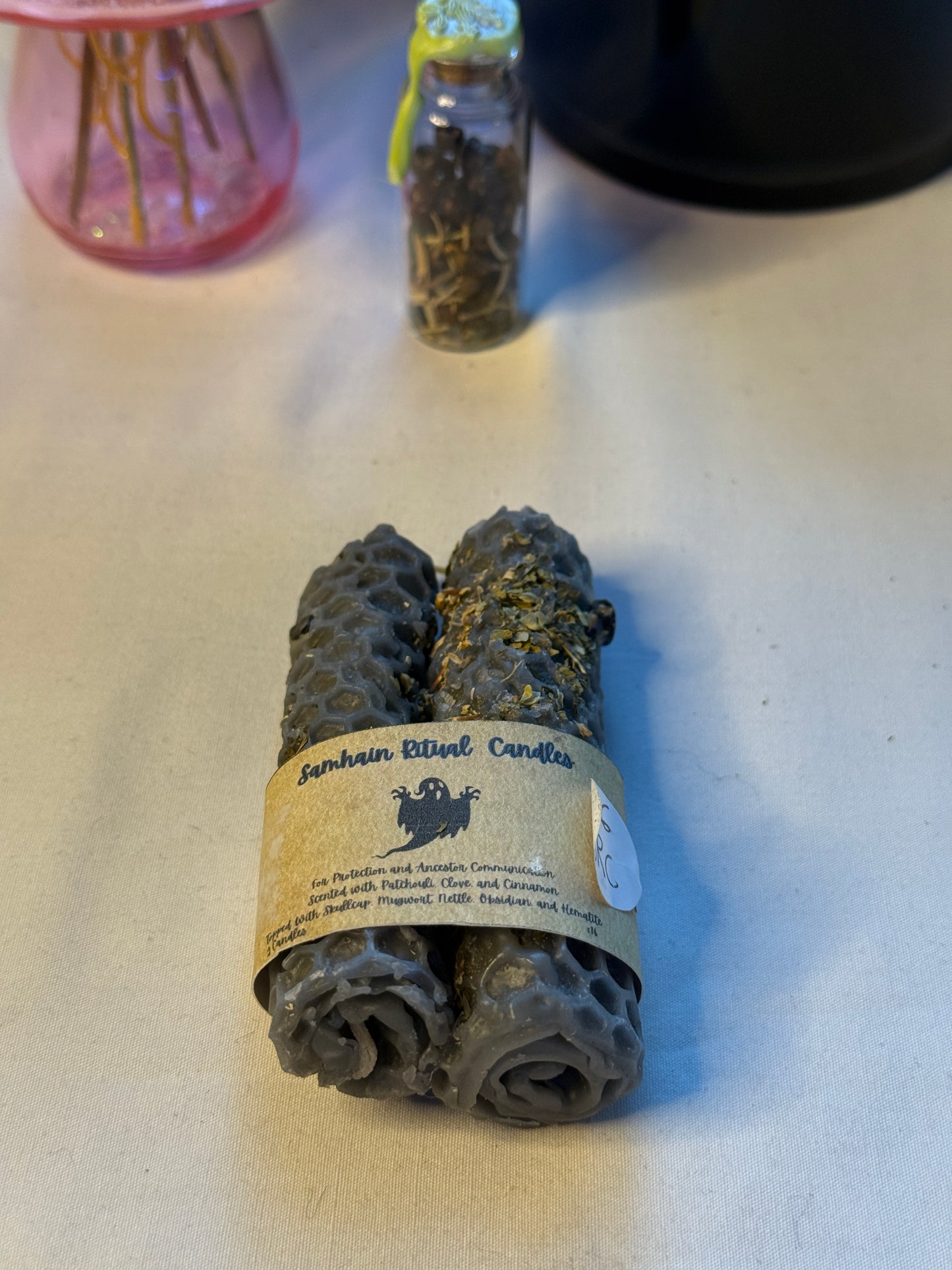Samhain Hand-Rolled Beeswax Spell Candles
