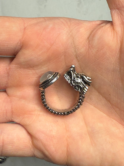 Moonstone Adjustable Dragon Ring