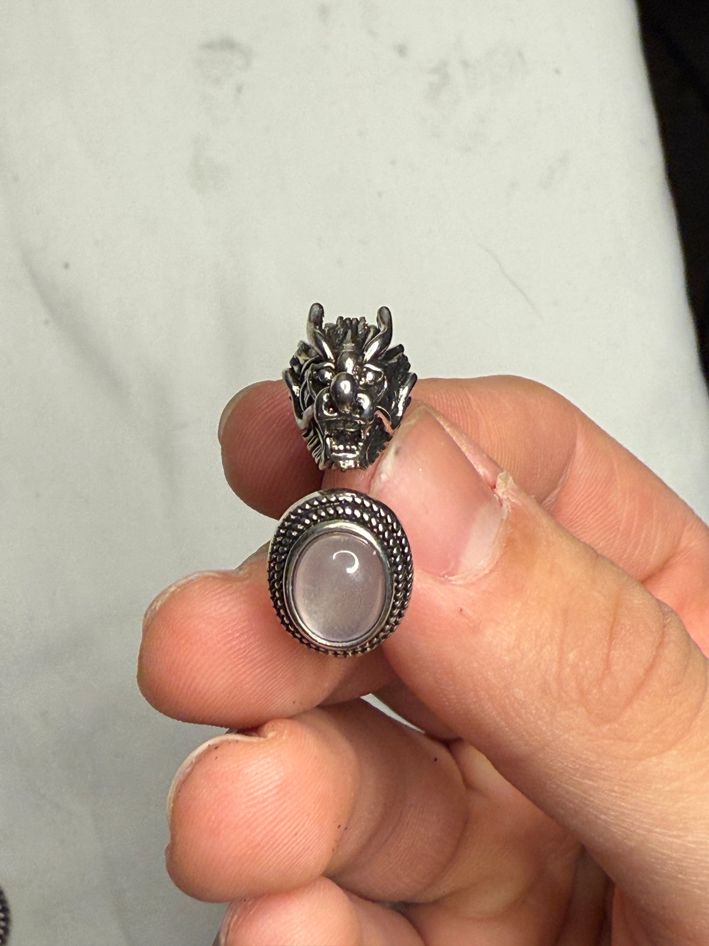 Moonstone Adjustable Dragon Ring