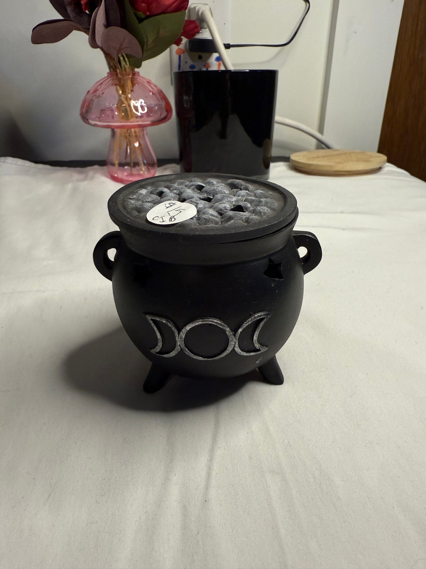 Triple Moon Cauldron Incense Cone Burner