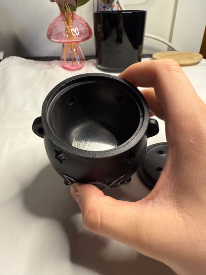 Triple Moon Cauldron Incense Cone Burner