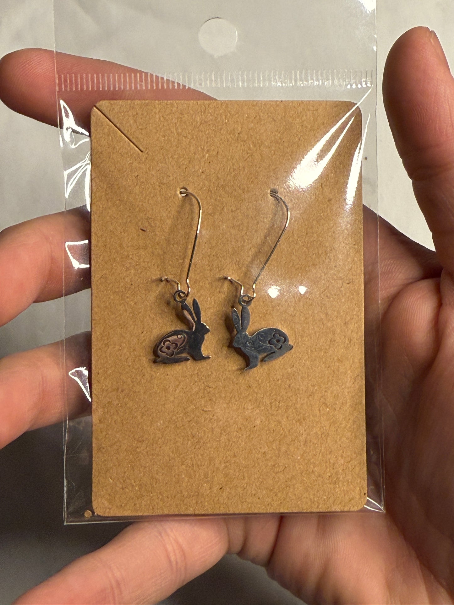 Silver Bunny Earrings