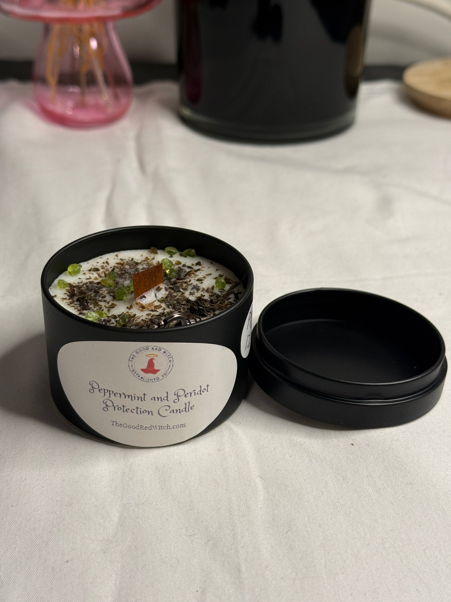 Peppermint and Peridot Protection Candle