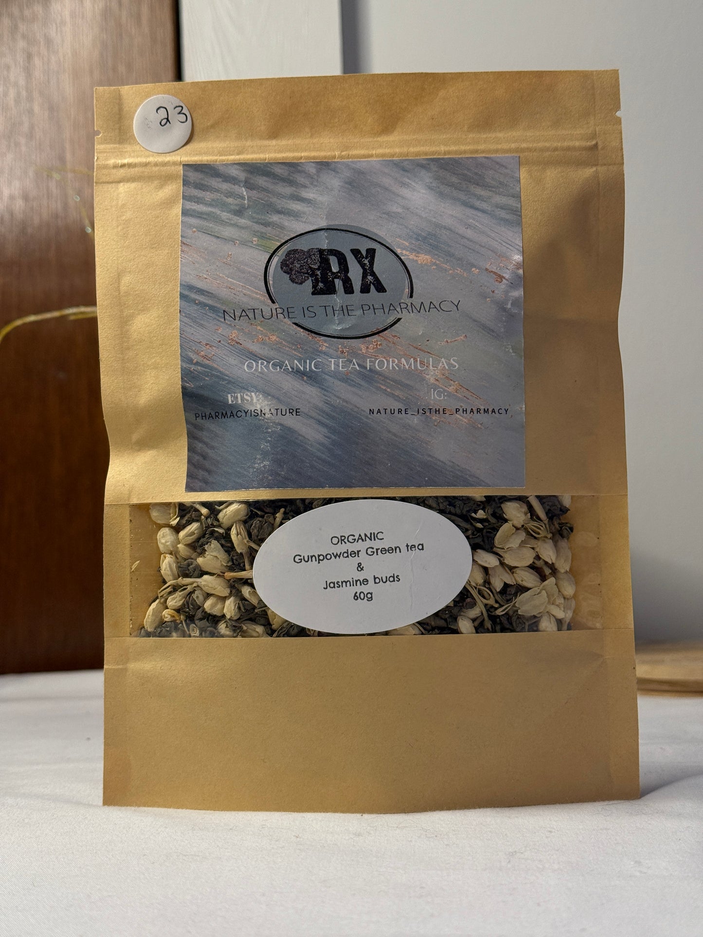 Gunpowder Green Tea & Jasmine Buds Organic Loose Leaf Tea 60g