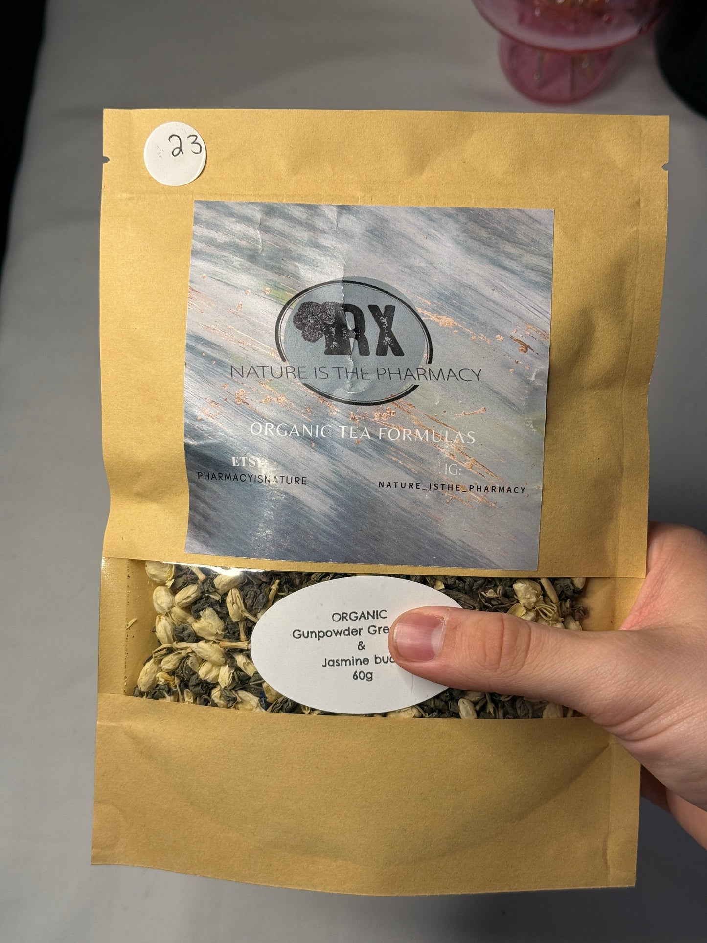 Gunpowder Green Tea & Jasmine Buds Organic Loose Leaf Tea 60g