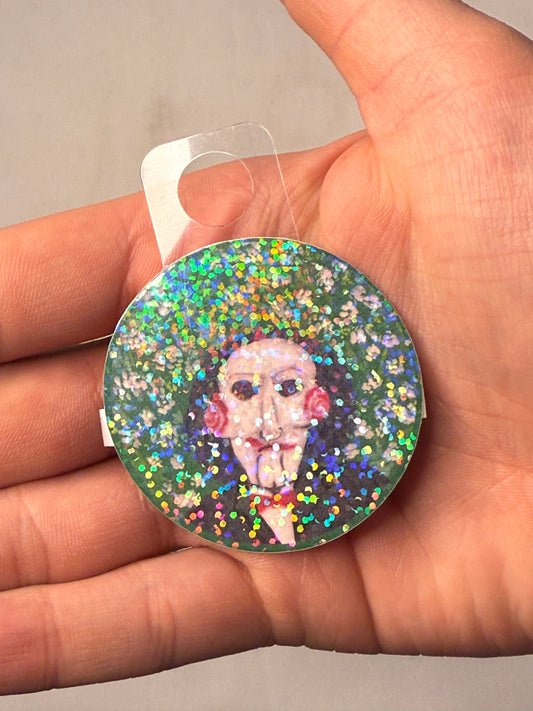 Horror Movie Puppet Holographic Sticker