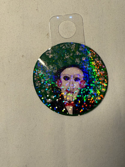 Horror Movie Puppet Holographic Sticker