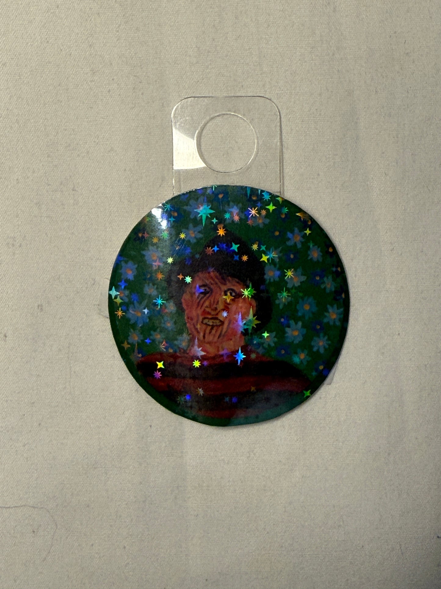 Horror Movie Freddy Holographic Sticker