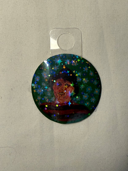 Horror Movie Freddy Holographic Sticker