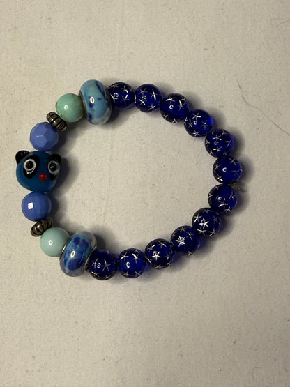 Blue Panda Beaded Bracelet
