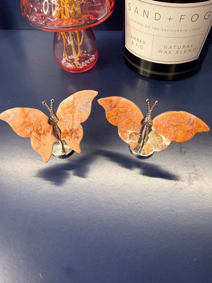 Small Cotton Candy Agate Butterfly Wings