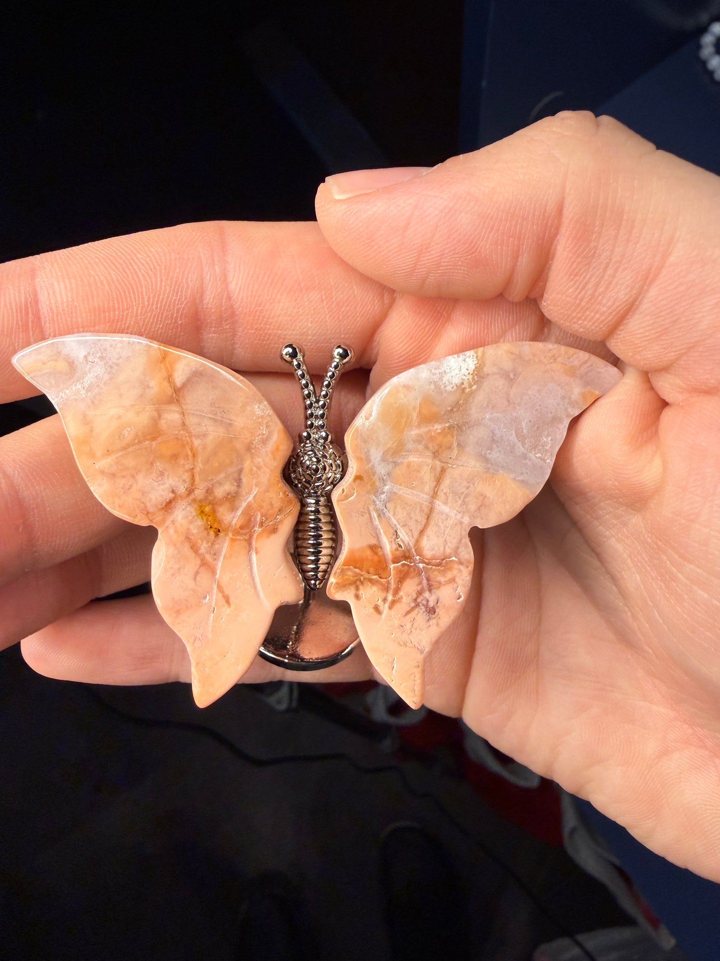 Small Cotton Candy Agate Butterfly Wings