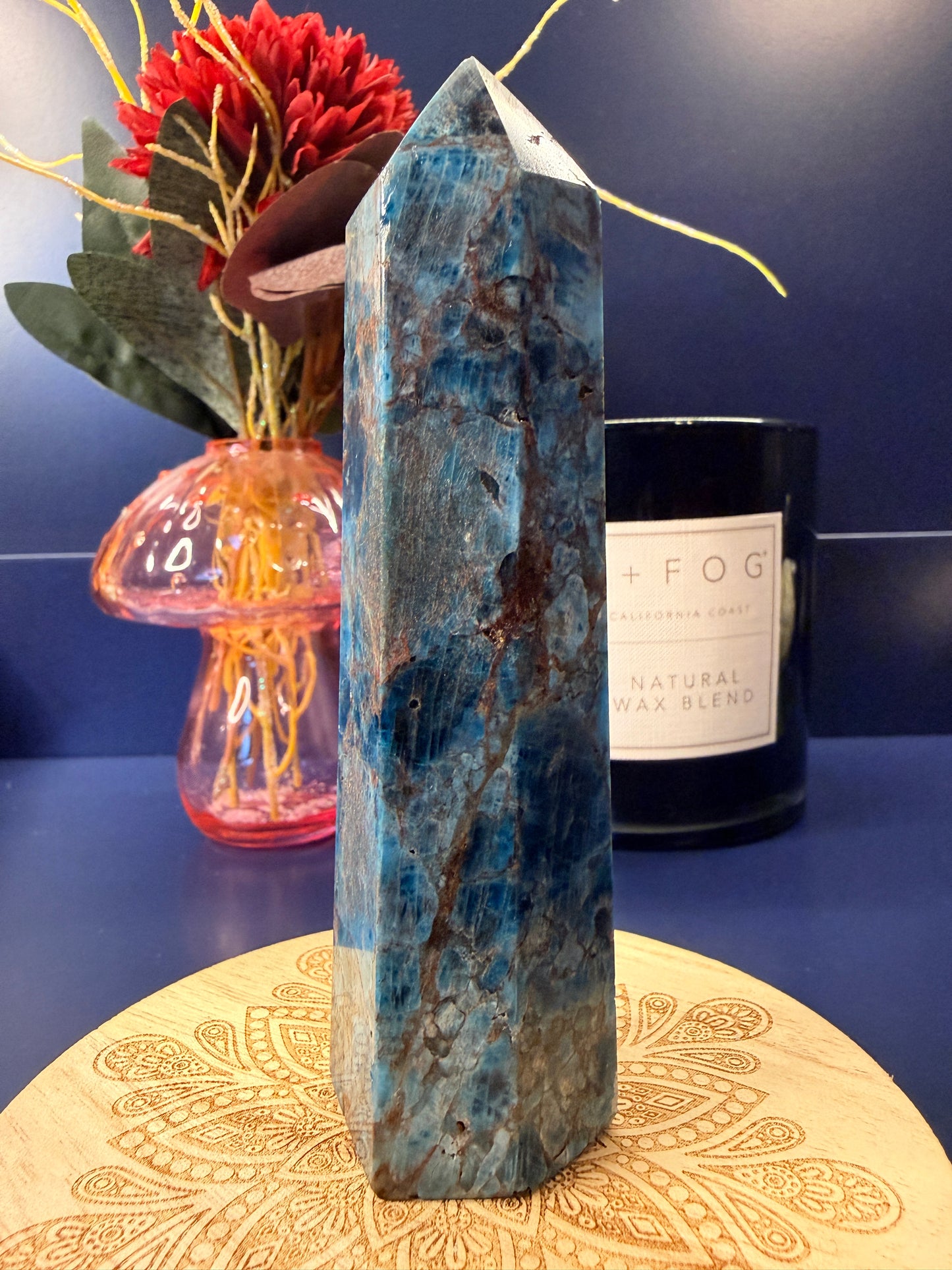 XL Blue Apatite Tower