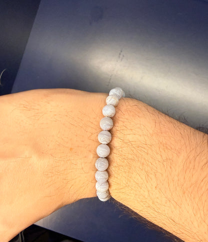 6mm Blue Lace Agate Bracelet